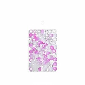 Purple and White X-Large Hair Beads (100pcs)